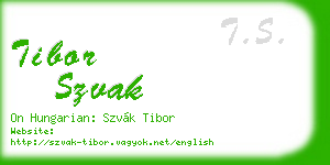 tibor szvak business card